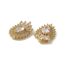 Brass Pave Clear Cubic Zirconia Cabochons&nbsp;MRMJ-B002-07KCG