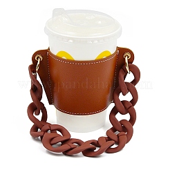 PU Leather Heat Resistant Reusable Cup Sleeve&nbsp;AJEW-WH0240-85A