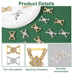 16Pcs 2 Colors Alloy Rhinestone Buckle&nbsp;JEWB-WR0001-04