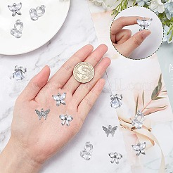 12Pcs 6 Style Brass Inlaid Clear Cubic Zirconia Charms&nbsp;ZIRC-SC0001-12