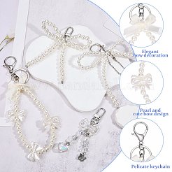 4Pcs 4 Styles Bowknot Plastic Pendant Decoration&nbsp;HJEW-SZ0001-39