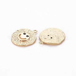 Brass Micro Pave Black Cubic Zirconia Pendants&nbsp;KK-S356-683A