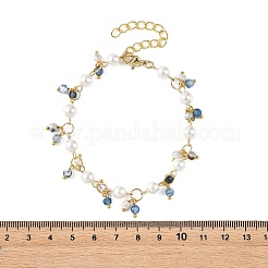 Natural Mixed Stone Faceted Round Beaded Chain Bracelets for Women&nbsp;BJEW-JB14248
