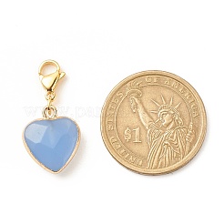 Natural Gemstone Heart Pendant Decorations&nbsp;HJEW-JM00687