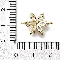 Brass Clear Cubic Zirconia Snowflake Connector Charms&nbsp;KK-Q048-19G