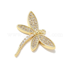 Brass Micro Pave Clear Cubic Zirconia Pendants&nbsp;KK-E796-06-G