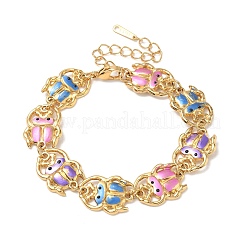 304 Stainless Steel Enamel Colorful Insect Link Chain Bracelets for Women&nbsp;SA-CBA7107-05G