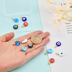 12Pcs 6 Colors Handmade Lampwork Evil Eye Pendants&nbsp;LAMP-CA0001-12