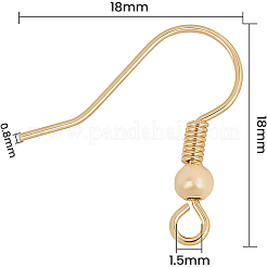 Brass Earring Hooks&nbsp;KK-BC0005-08G