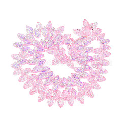Electroplate Transparent Glass Beads Strands&nbsp;EGLA-N056-03A-05