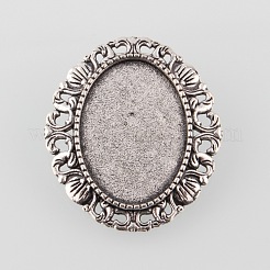 Vintage Alloy Brooch Cabochon Bezel Settings&nbsp;PALLOY-O038-30AS