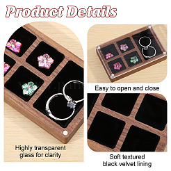 Wood Magnet and Velvet Storage Cuboid Box&nbsp;CON-WH0200-06D