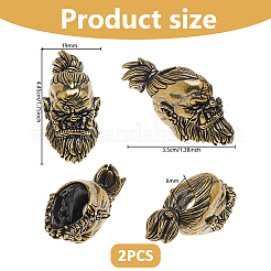 2Pcs Outdoor EDC Tool Brass Parachute Rope European Beads&nbsp;KK-DC0004-81AG