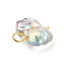 Electroplate Glass Connector Charms&nbsp;PALLOY-JF01539