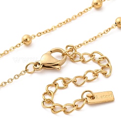 Ion Plating(IP) 304 Stainless Steel Bowknot Pendant Ball Chain Necklaces for Women&nbsp;NJEW-G142-03G