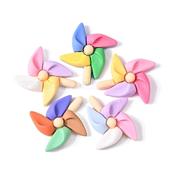 30Pcs 5 Colors Opaque Colorful Windmill Resin Cabochons&nbsp;RESI-CJ0002-52