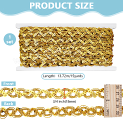 Sparkle Nylon Wavy Lace Trim Ribbon&nbsp;OCOR-WH0105-018A