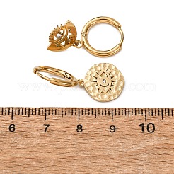 5Pcs 304 Stainless Steel Crystal Rhinestone Hoop Earrings&nbsp;EJEW-G447-04G