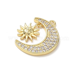 Brass Micro Pave Clear Cubic Zirconia Pendants&nbsp;CU-CBAA9EB-06G