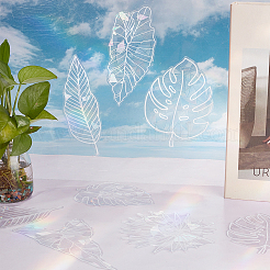 9Pcs Leaf Colorful Suncatcher Rainbow Prism Electrostatic Glass Stickers&nbsp;DIY-WH0409-69G