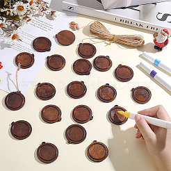 20Pcs Wooden Pendant Cabochon Settings&nbsp;WOOD-AR0001-55