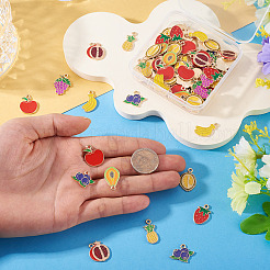 90Pcs 9 Styles Fruit Themes Alloy Enamel Pendants&nbsp;ENAM-TA0003-21