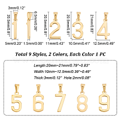 18Pcs 18 Style 304 Stainless Steel Pendants&nbsp;STAS-UN0040-46