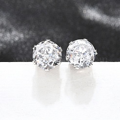 Cubic Zirconia Ear Studs&nbsp;X-STAS-E051-3D