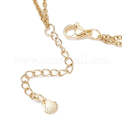 304 Stainless Steel Sea Turtle & Natural Freshwater Shell Star Pendant Double Layer Necklaces for Women&nbsp;NJEW-JN05400