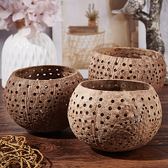 Hollow out Coconut Shell Candle Cup&nbsp;DIY-WH0260-82