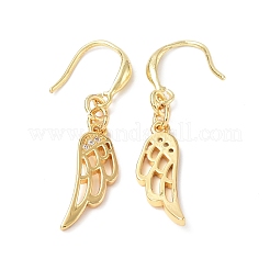 Clear Cubic Zironia Wing Dangle Earrings&nbsp;EJEW-B017-21G
