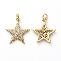 Brass Micro Pave Cubic Zirconia Pendants&nbsp;KK-I658-33A