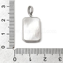 Natural Shell & Clear Cubic Zirconia Pendants&nbsp;KK-G553-11P