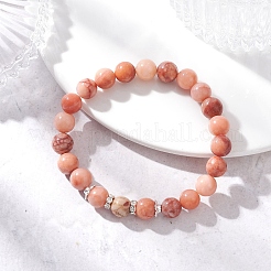 Natural Pink Aventurine Beads Stretch Bracelets for Women&nbsp;BJEW-JB12625-01