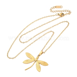 Dragonfly 304 Stainless Steel Pendant Necklaces&nbsp;NJEW-H059-05G