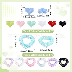 DIY Heart Acylic & Resin Rhinestones Beads Jewelry Making Kits&nbsp;DIY-PH0023-76