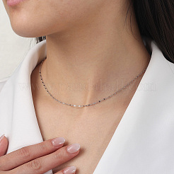 925 Sterling Silver 8 Link Chain Necklaces for Women&nbsp;NJEW-A048-02A-P