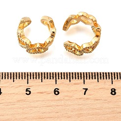 Brass Micro Pave Clear Cubic Zirconia Cuff Earrings&nbsp;EJEW-F370-31G