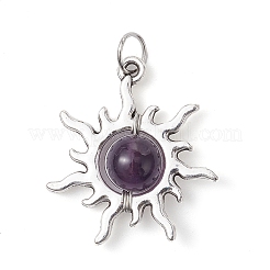 Natural Mixed Stone Round Pendants&nbsp;PALLOY-JF02473