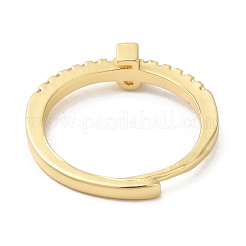 Rack Plating Brass Clear Cubic Zirconia Number 5 Adjustable Rings for Women&nbsp;RJEW-S407-09G-05
