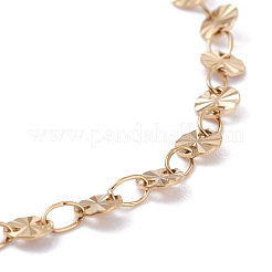 PVD Vacuum Plating 304 Stainless Steel Flat Round Link Chain Bracelets&nbsp;BJEW-I295-05C-G