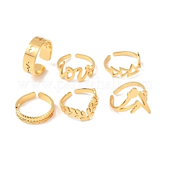 304 Stainless Steel Open Cuff Rings Set for Women&nbsp;SA-CBABC0E-05G