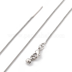 1mm Rack Plating Brass Box Chain Adjustable Slider Necklaces for Women Men&nbsp;MAK-L044-01P