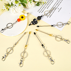 9Pcs 3 Colors Alloy Bullet Bar Beadable Keychain for Jewelry Making DIY Crafts&nbsp;KEYC-SC0001-10