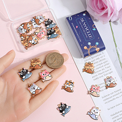 24Pcs 6 Colors Rack Plating Alloy Enamel Pendants&nbsp;FIND-SC0012-11