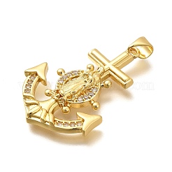 Rack Plating Brass Micro Pave Cubic Zirconia Pendants&nbsp;KK-L226-104G