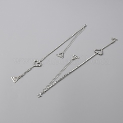 Heart Adjustable Alloy Rhinestone Chain Non-slip Bra Straps&nbsp;DIY-WH0304-739P