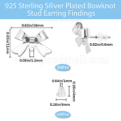 30Pcs Brass Stud Earring Findings&nbsp;KK-BBC0025-84S