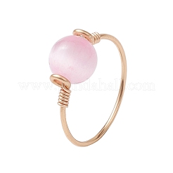 Round Natural Selenite Finger Rings&nbsp;RJEW-TA00127