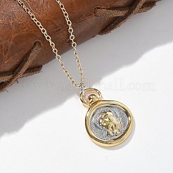 Brass Twelve Constellations Tarot Pendant Necklaces&nbsp;LS-NJEW-Q006-01H-G